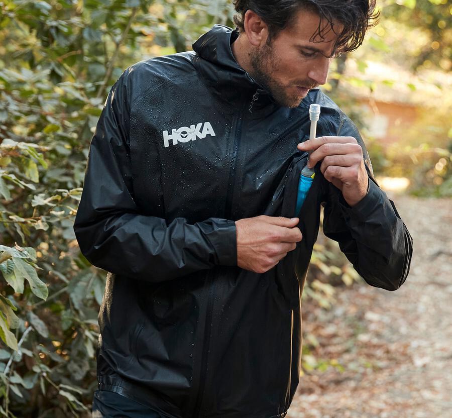 Hoka One One Ceket Erkek Siyah - Gore-Tex Shakedry™ Run - UN3012685